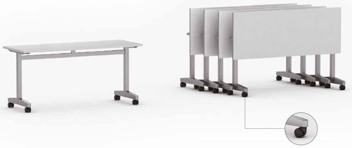 Mesa rebatível retangular pé modelo “T”