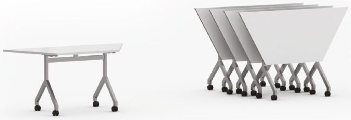 Mesa rebatível trapezoidal pé modelo “Y”