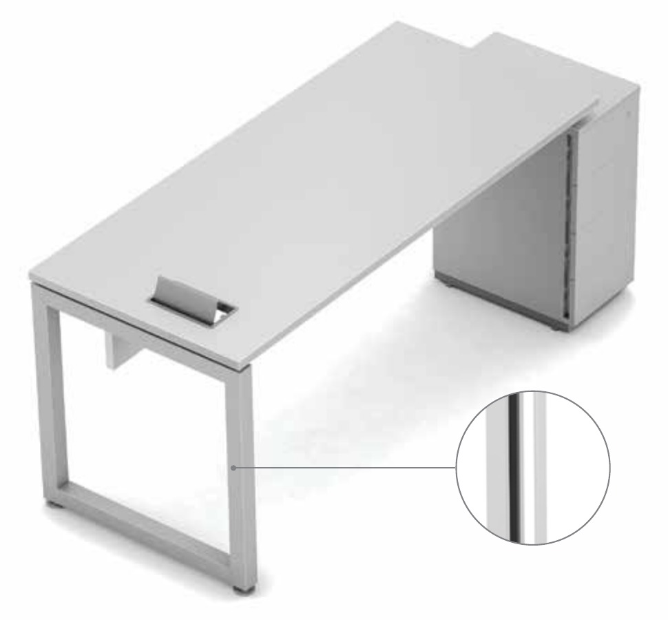 Mesa reta com gaveteiro (Mesas OP1)