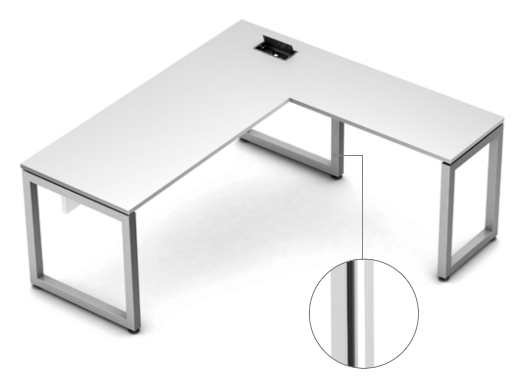 Mesa reta com mesa auxiliar (Mesas OP1)